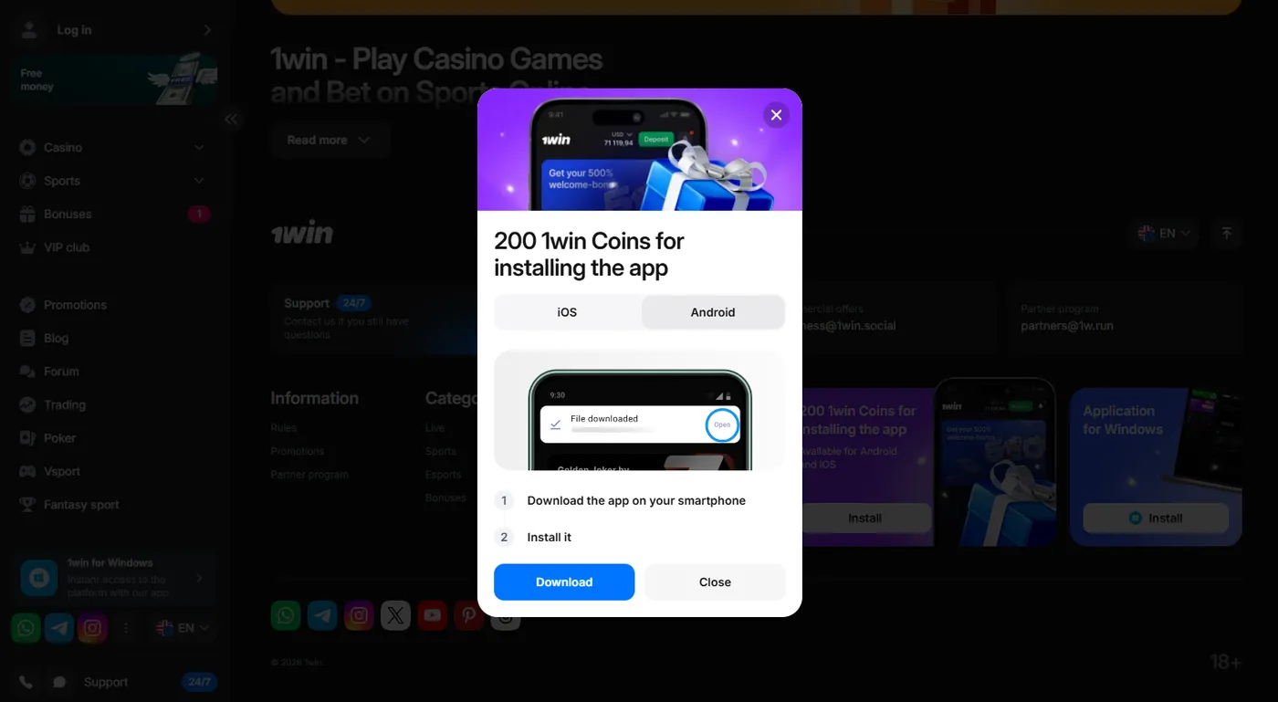 1Win App Login: Access Casino Anytime